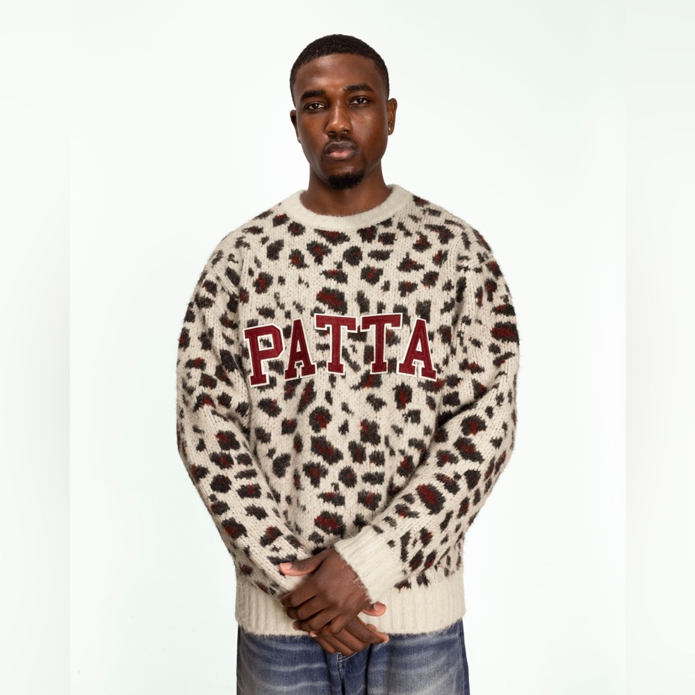 Patta Leopard Brushed Knitted Sweater Sz XL